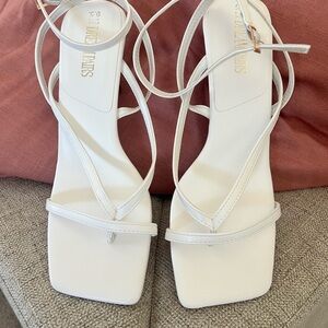 Elegant White Strappy Sandals